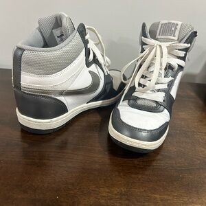 Nike Kids High-Top Sneakers - White and Black
